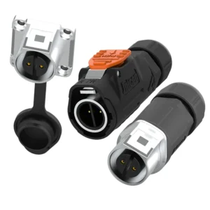 MJ16 2Pin Waterproof Connector 10A Quick Lock for Industrial Automation