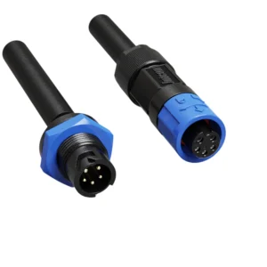 M12 2+3 Pin Hybrid Waterproof Connector 7A+2A Push Locking for Power & Signal