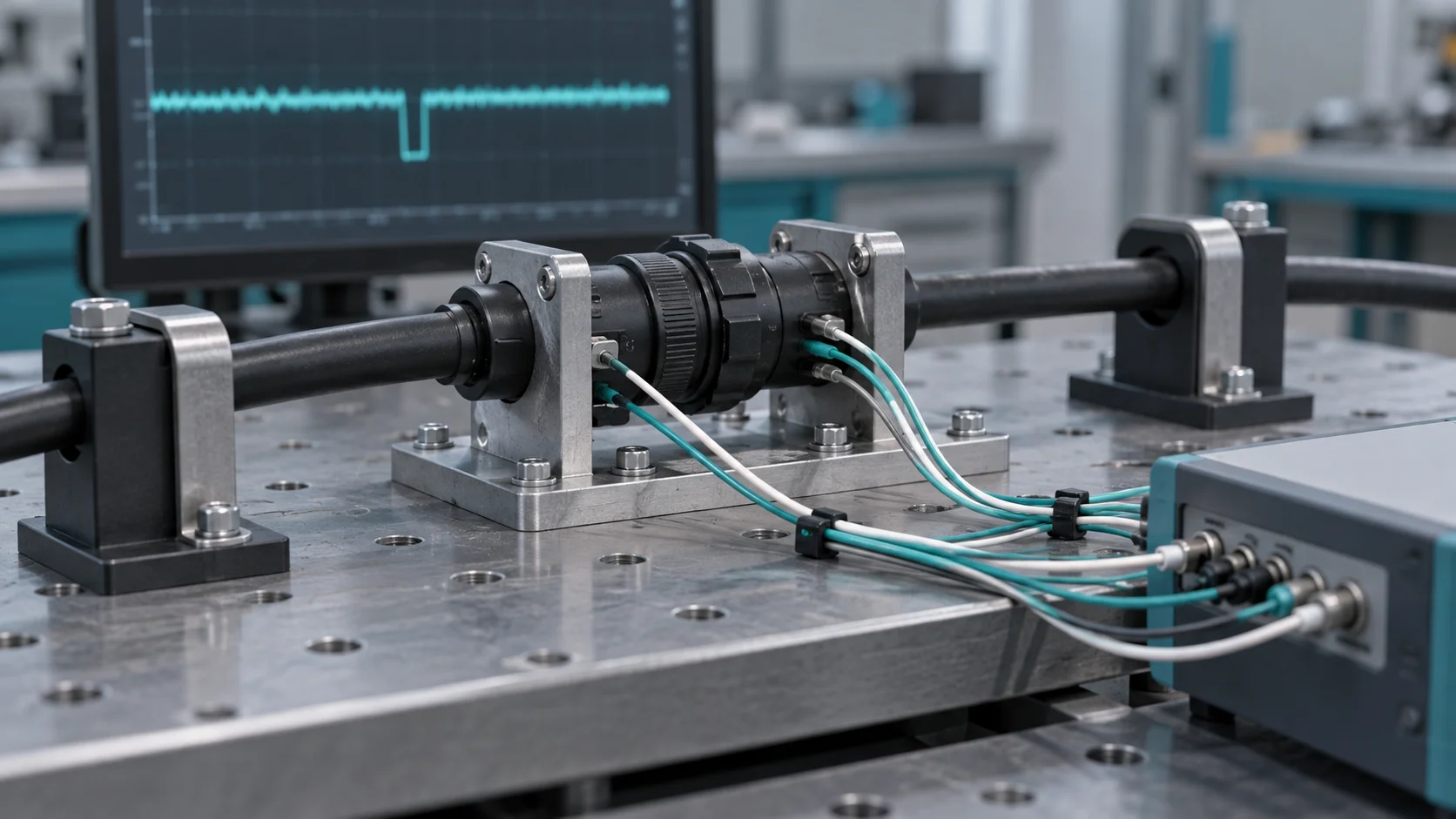 Illustration of contact disturbance monitoring for industrial connectors during a vibration test